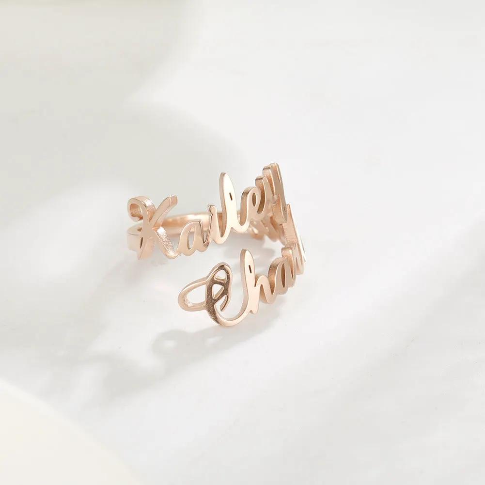 Adjustable Custom Name Stainless Steel Custom Ring by Beautiful Legend Store
