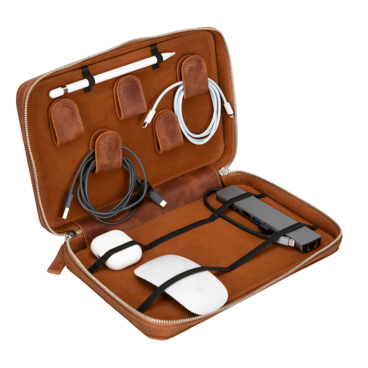 Leather Travel Cable Organizer by TORONATA