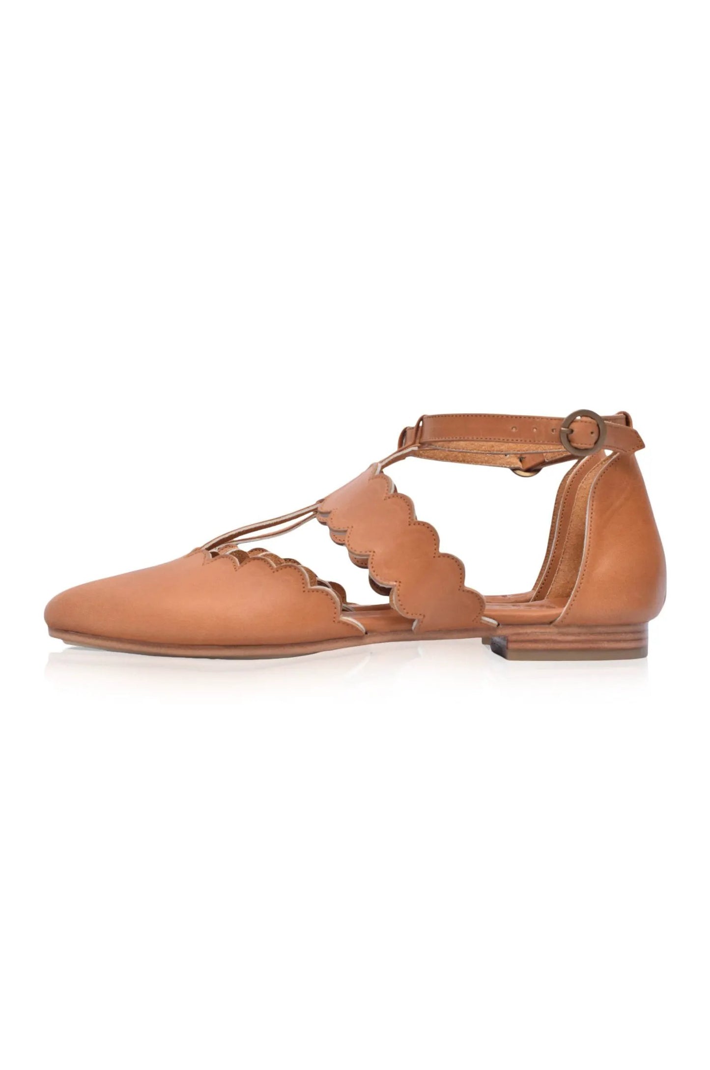 Gardenia Scalloped Pointed Toe Flats by ELF