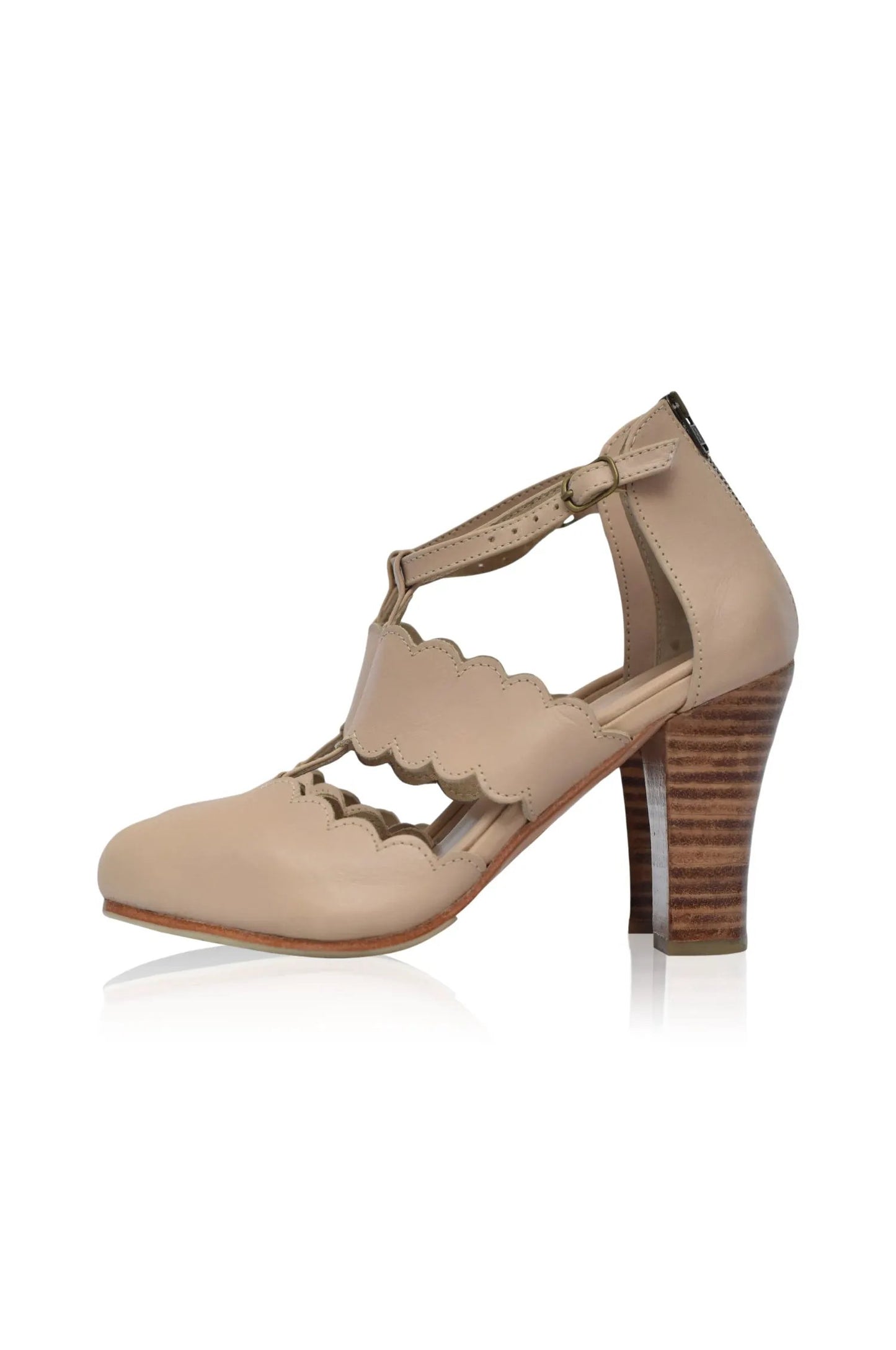 Incognito T-Strap Leather Heels by ELF
