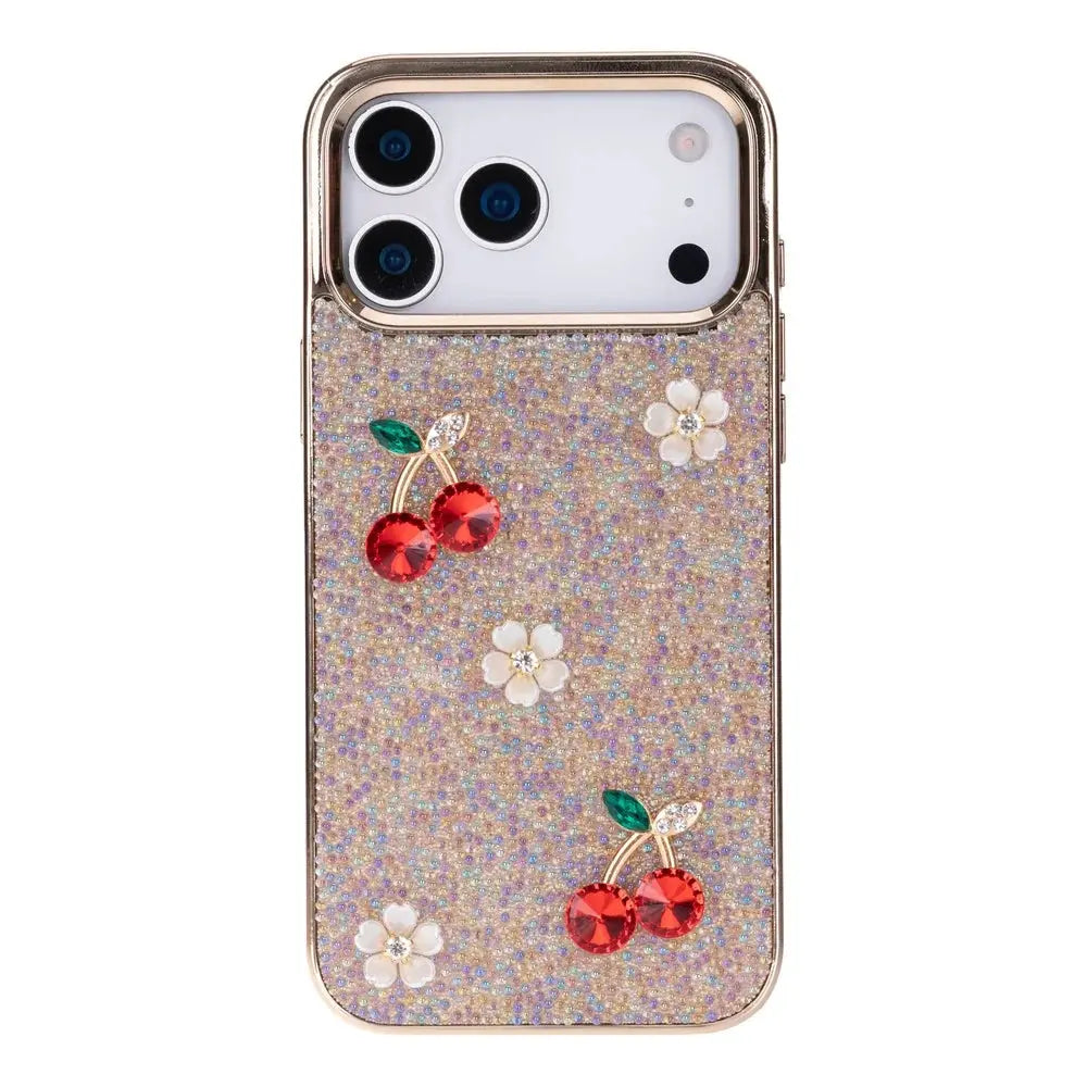 Hilo Crystal Cherry iPhone 18 Pro Max Case – Gold-Tone Frame by TORONATA