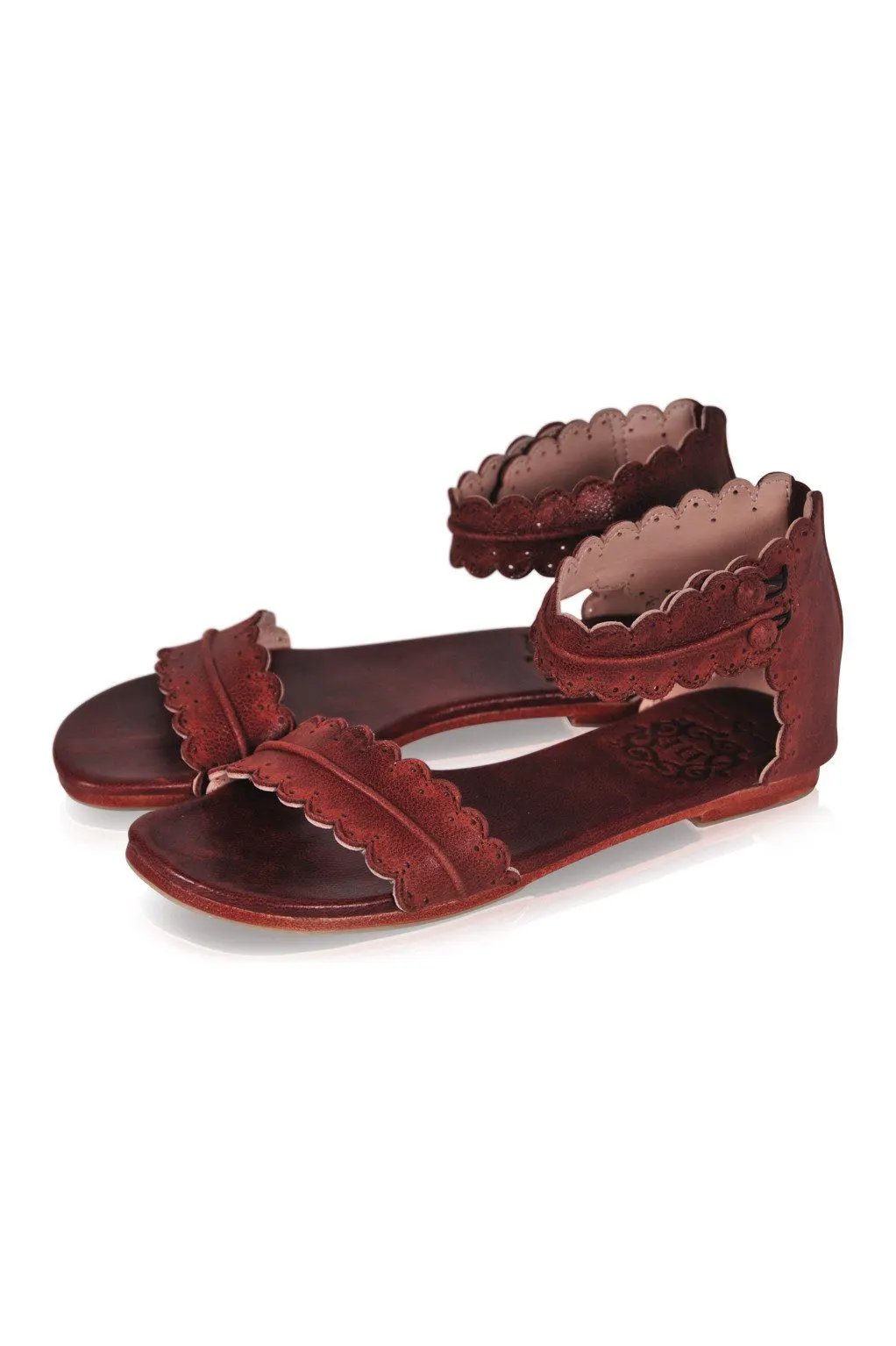 Midsummer Scalloped Leather Sandals (Sz. 7.5) by Local