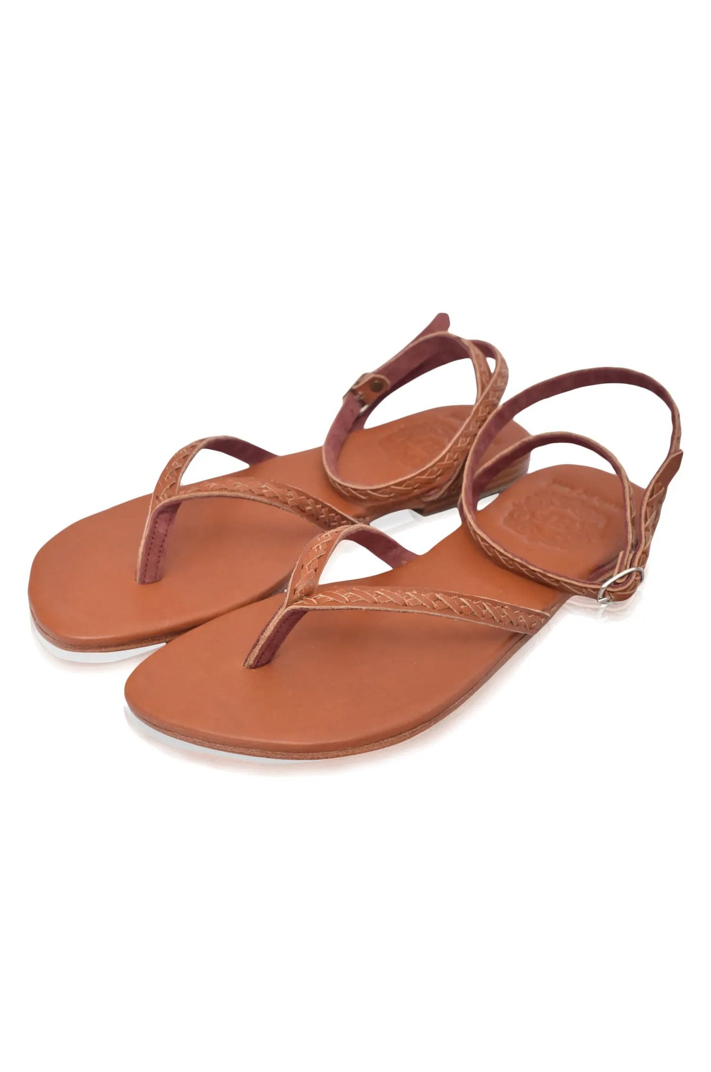 Starsand Braided Thong Leather Sandals (Sz. 5) by ELF