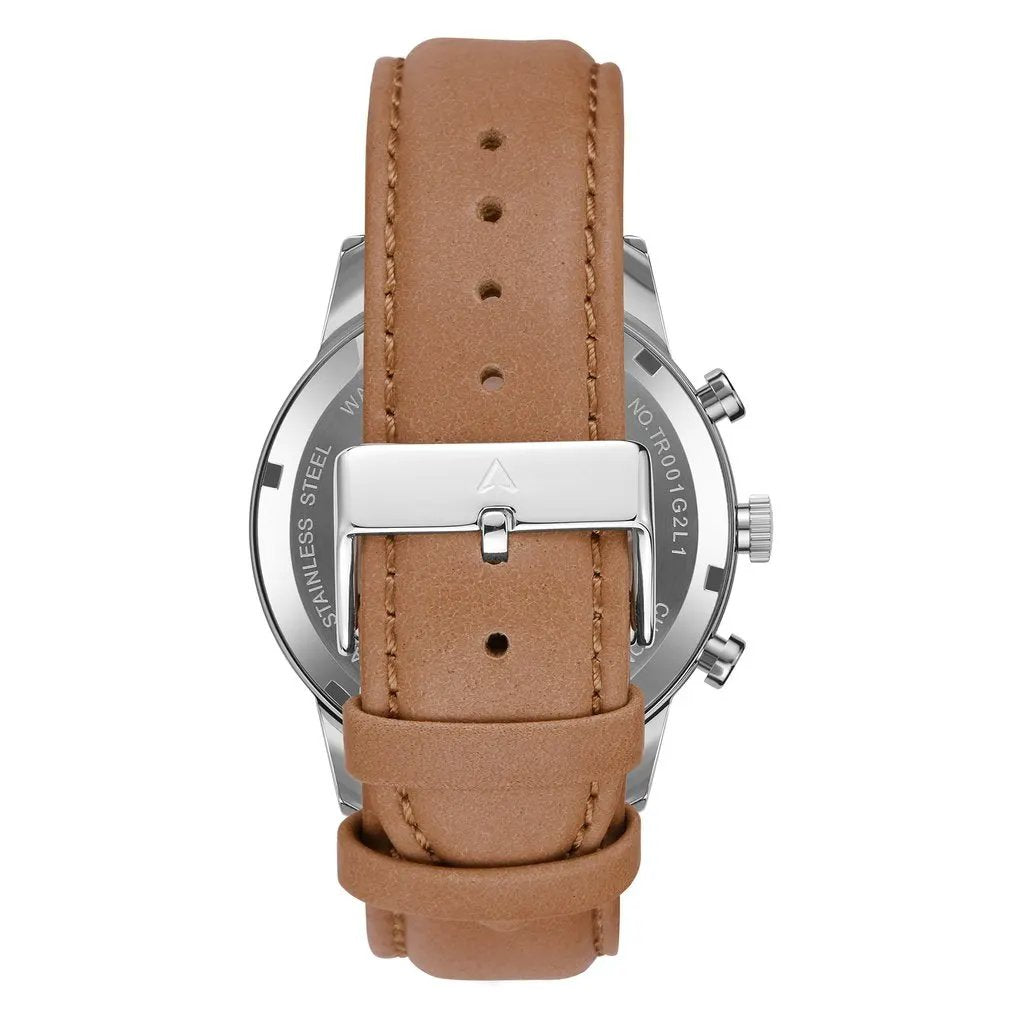 Trnda Men's Stainless Steel Watch, Tan Leather Band | Trn-Ss43 by TRNDA