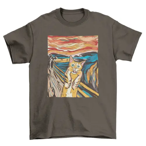 The Scream parody cat t-shirt by Turquoise Theseus