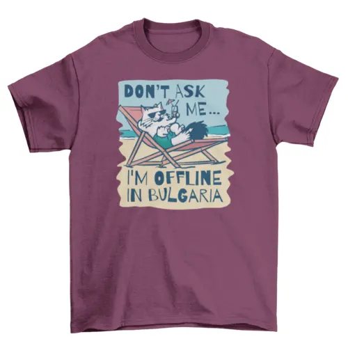 Cat chilling at the beach t-shirt by Turquoise Theseus