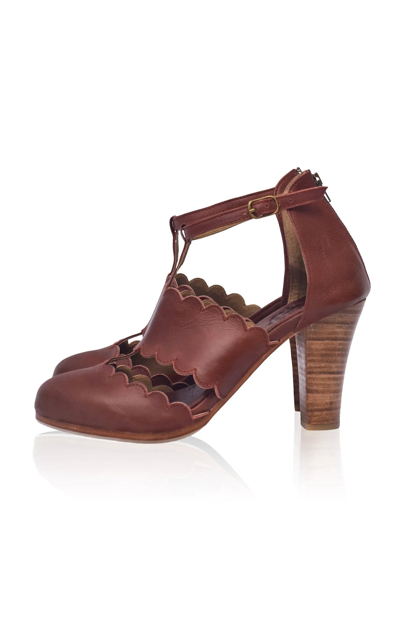 Incognito T-Strap Leather Heels by ELF