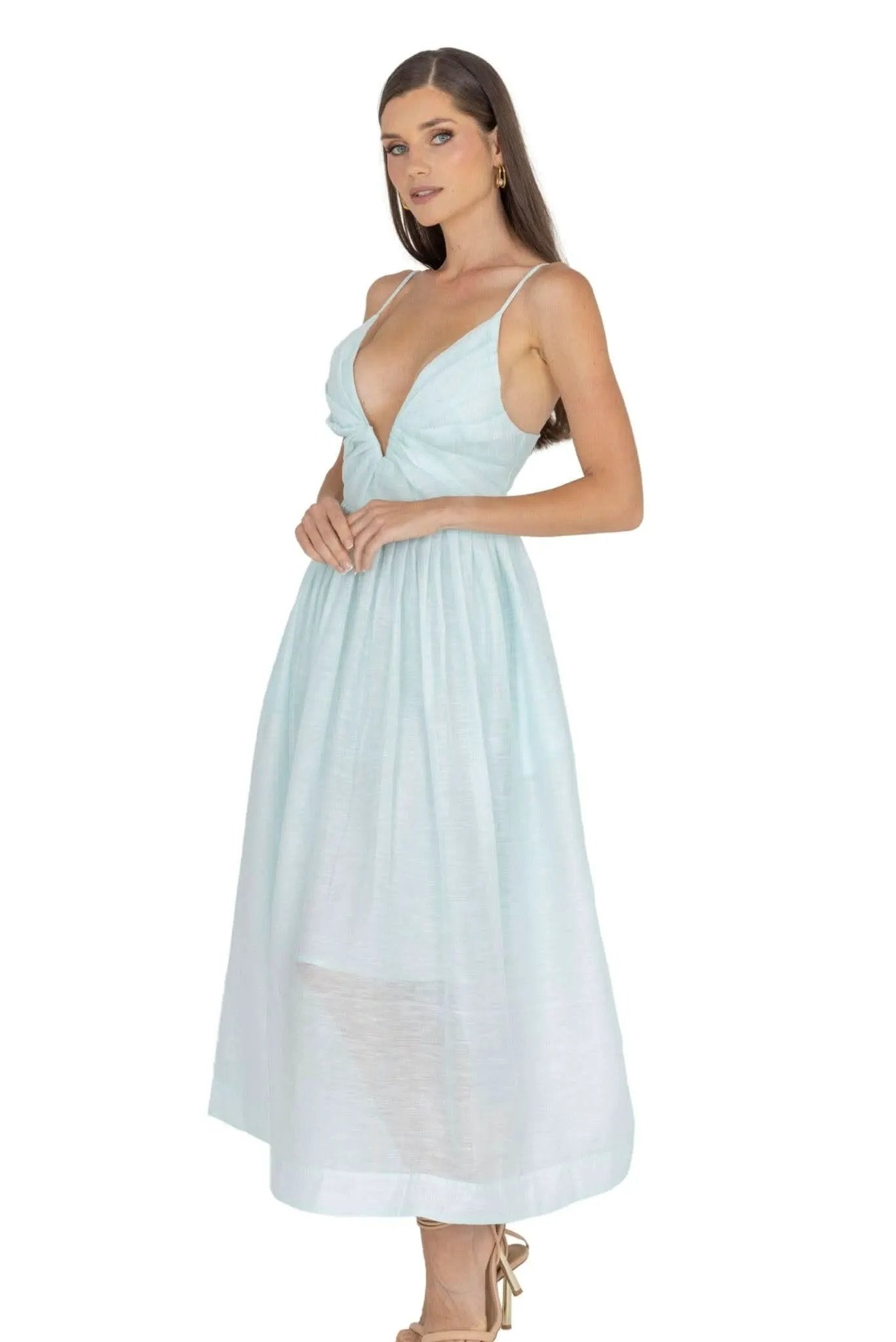 Adeli V Neck Midi Dress by Akalia
