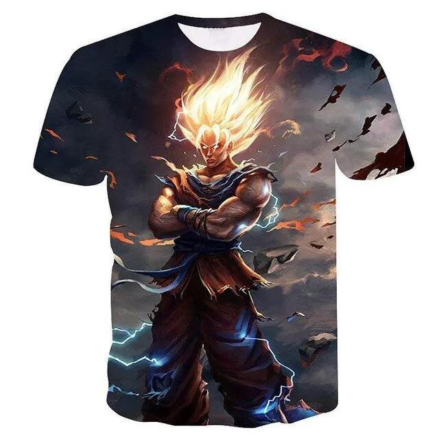 3D T Shirt Men Summer Top super son goku Funny T-Shirts anime vegeta Tshirt Summer cartoon print Tops by Vimost Shop