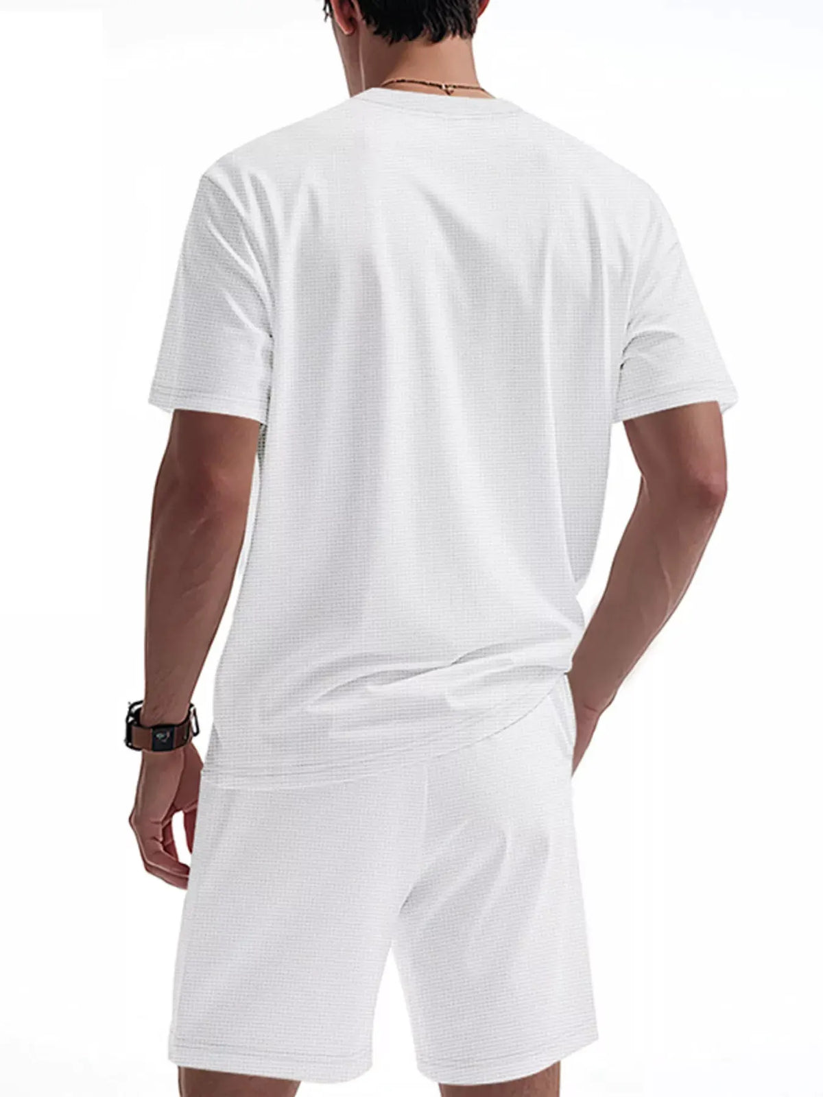 Men's Full Size Casual Striped Short Sleeve T-Shirt and Shorts Set Plus Size by Trendsi