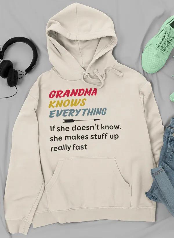 Grandma Knows Everything Hoodie by Merch