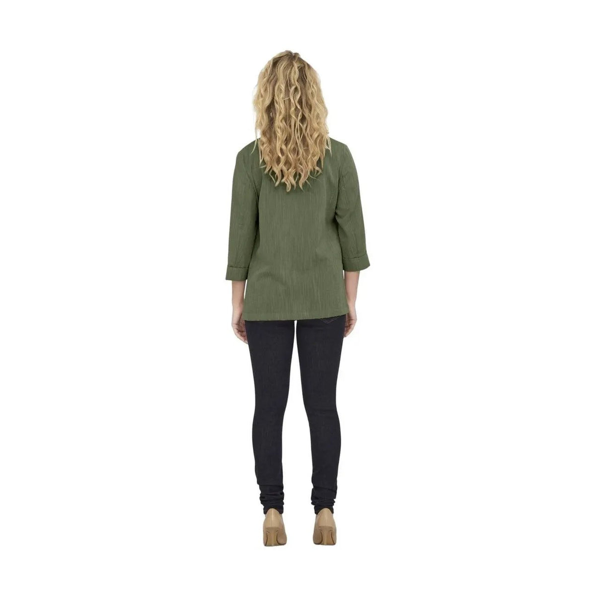 Only Women Green Blazer Stylish Three Quarter Sleeve Lapel Jacket by Only