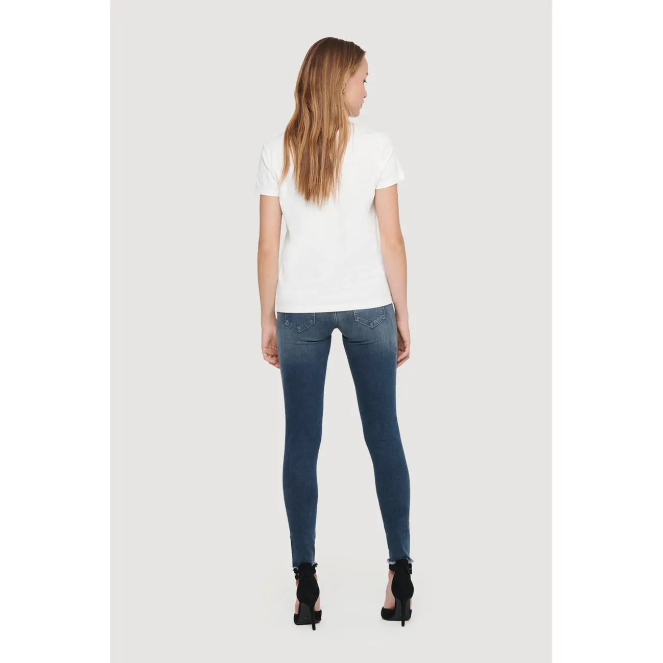 Only Women Premium Blue Cotton Lycra Soft Stretch Regular Jeans by Only