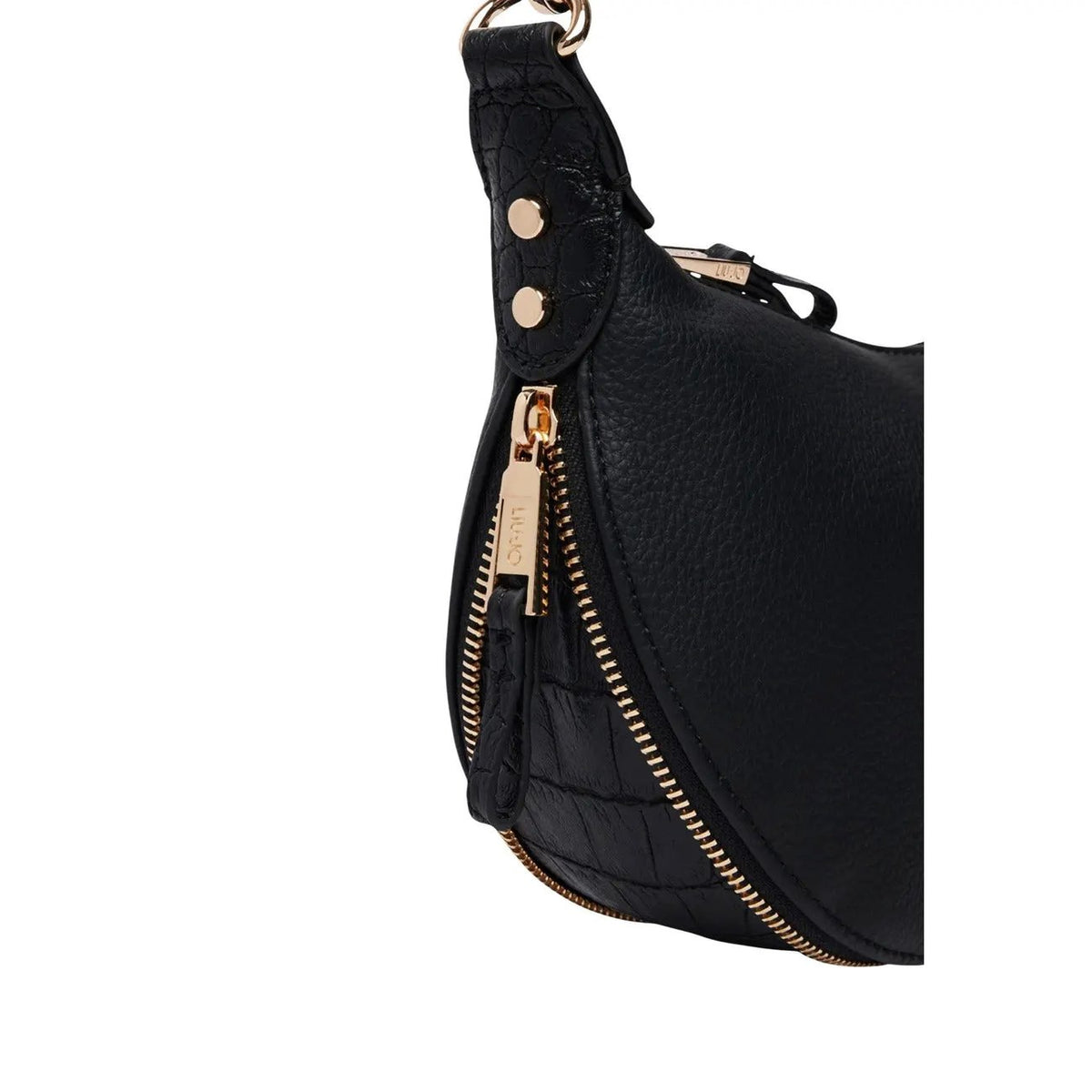 Liu Jo Women Black Elegant Faux Leather Shoulder Bag With Zip And Pockets by Liu Jo