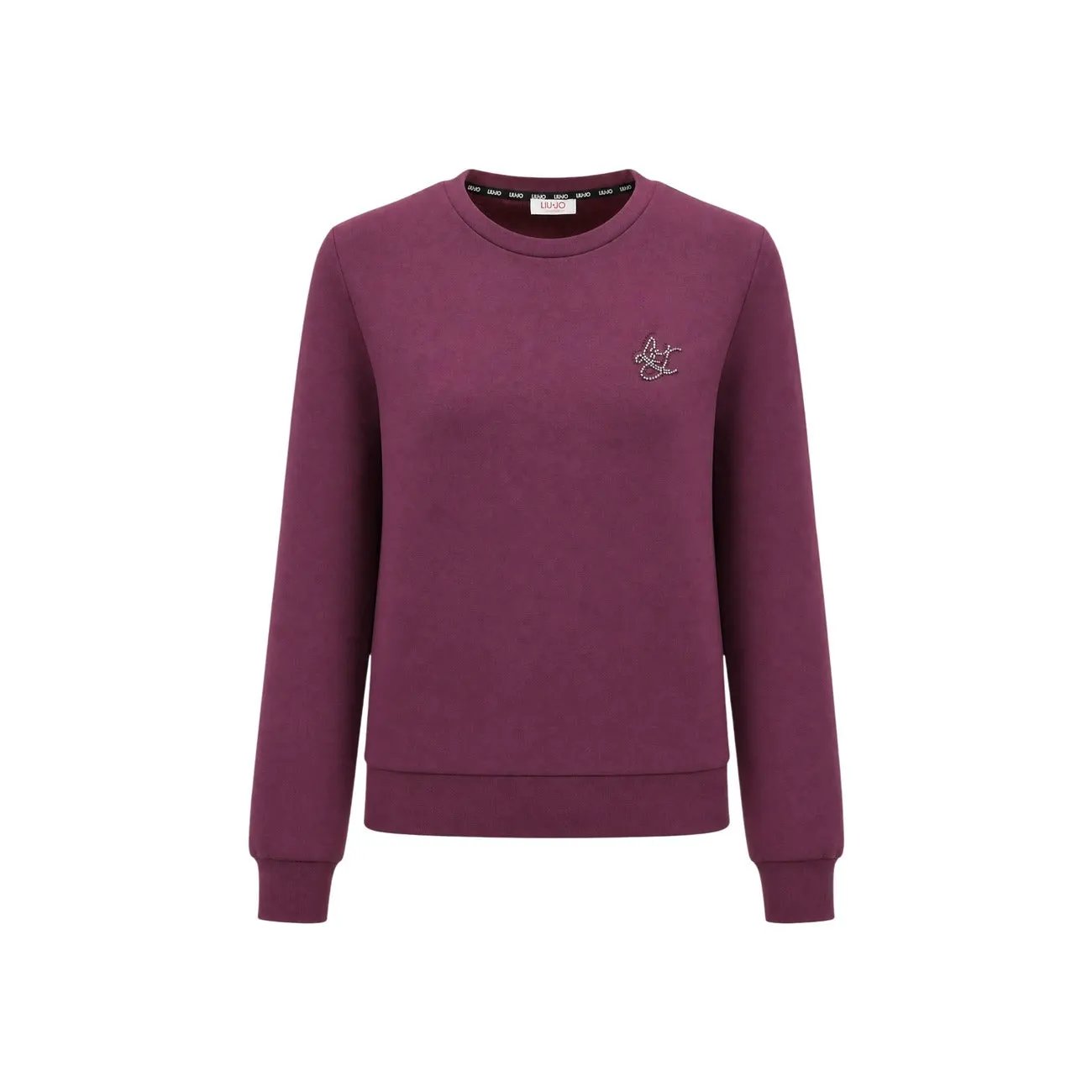 Liu Jo Women Purple Crew Neck Sweatshirt Long Sleeve Luxurious Comfort by Liu Jo