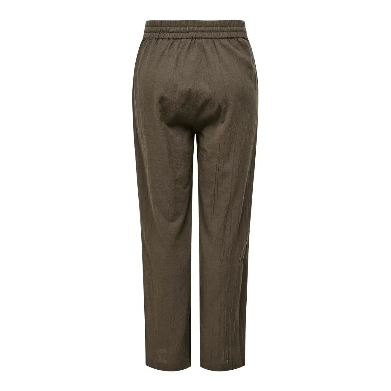 Only Women Stylish Brown Cotton Wide Leg Trousers With Front Pockets by Only