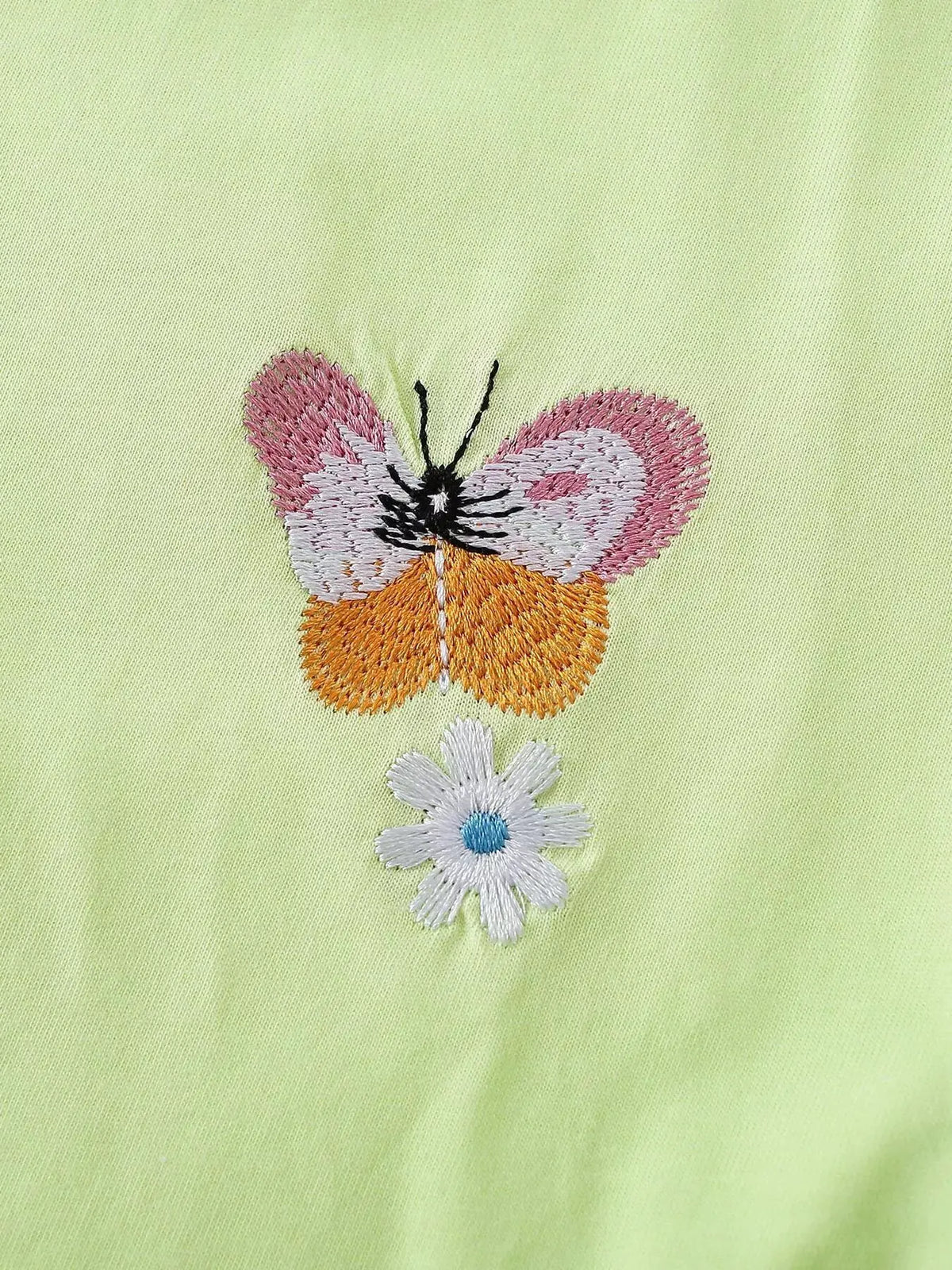 Children's Butterfly Embroidered Ruffled Long Sleeve T-Shirt by Trendsi