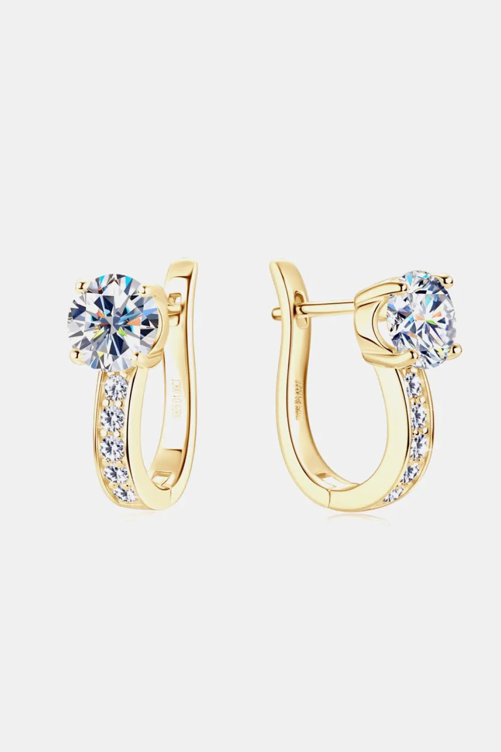 2 Carat Moissanite 925 Sterling Silver Earrings by Partner Label