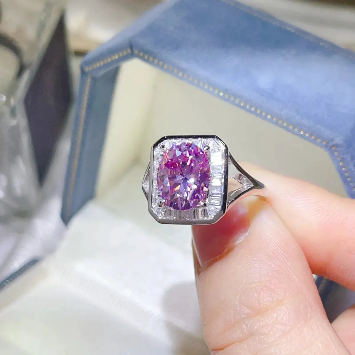 3 Carat Moissanite Square Ring by Partner Label