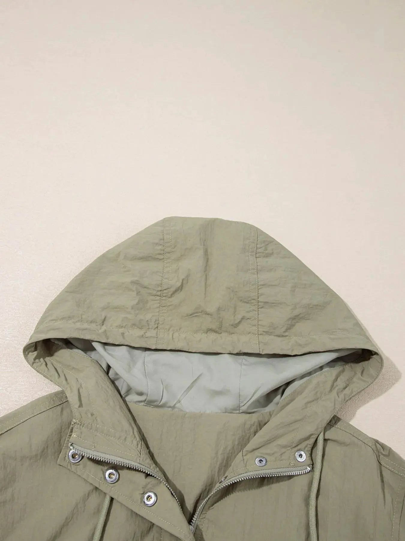 Zip Up Cropped Hooded Utility Jacket by Partner Label