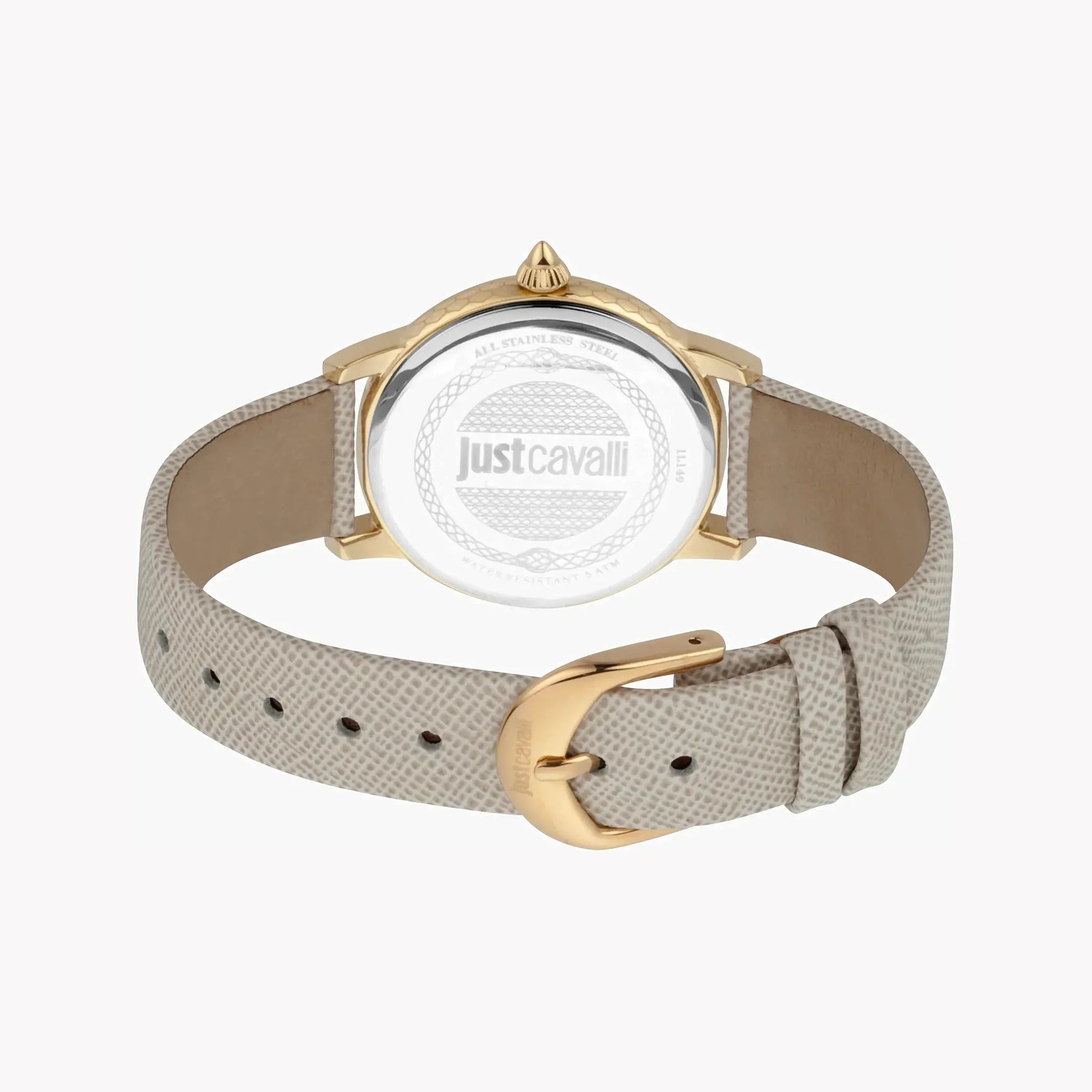 Just Cavalli Women's Gray Leather Watch, Silver Dial | Jc1l149l0025 by JUST CAVALLI