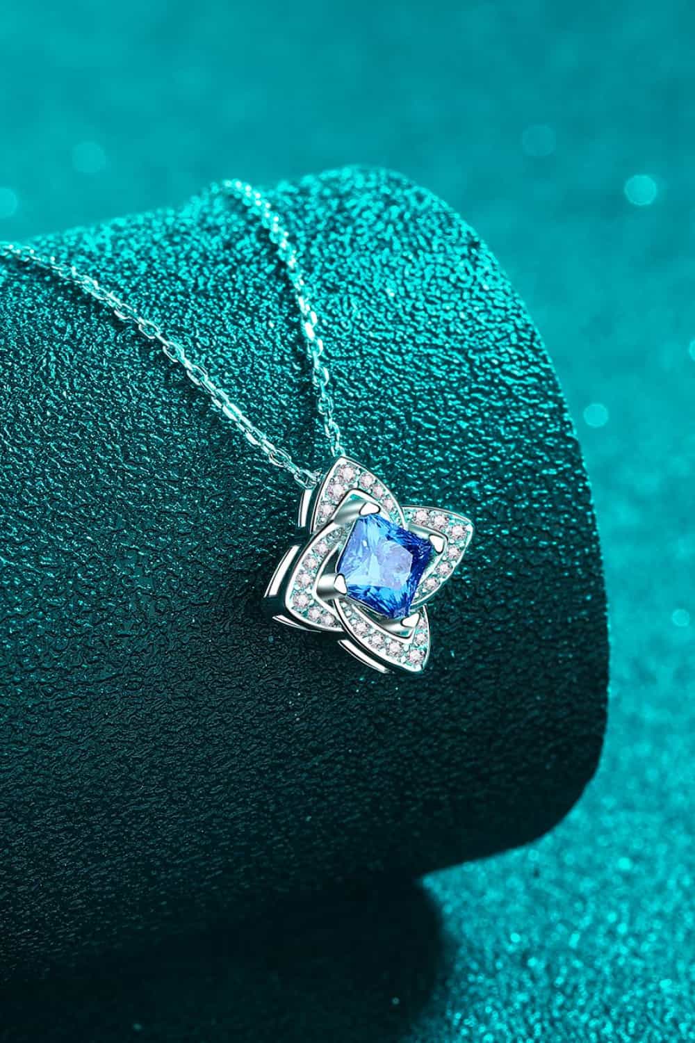 1 Carat Moissanite Floral Pendant Necklace by Partner Labels