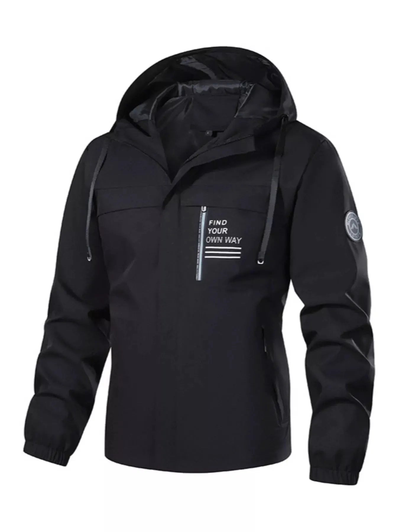 Men's Plus Size Waterproof Hooded Outdoor Jacket by Partner Label