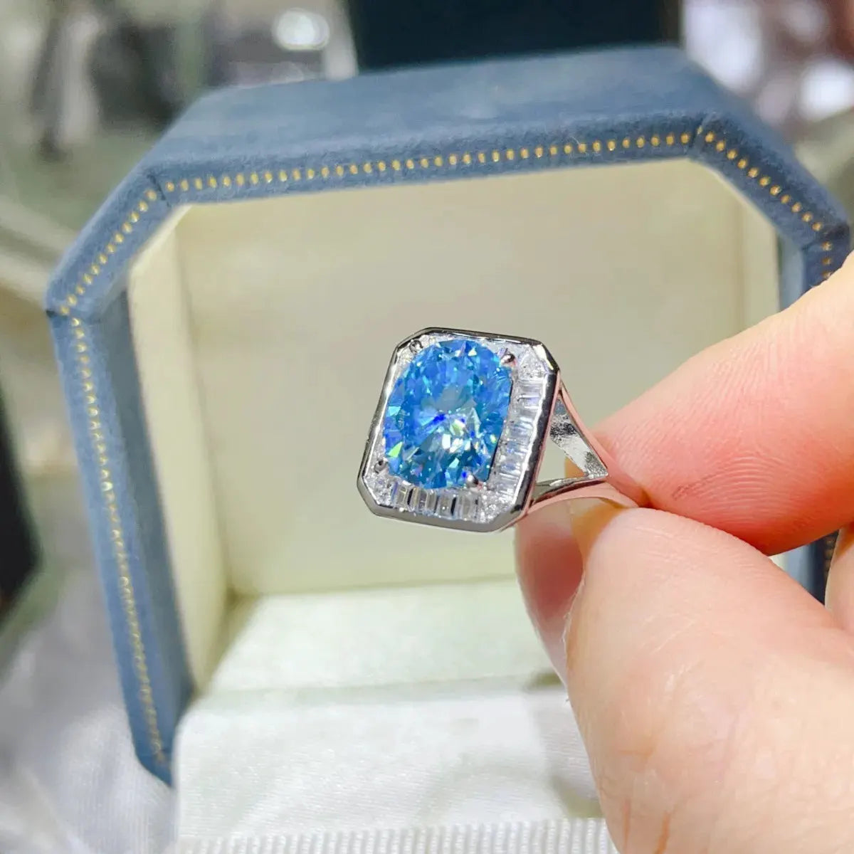 3 Carat Moissanite Square Ring by Partner Label