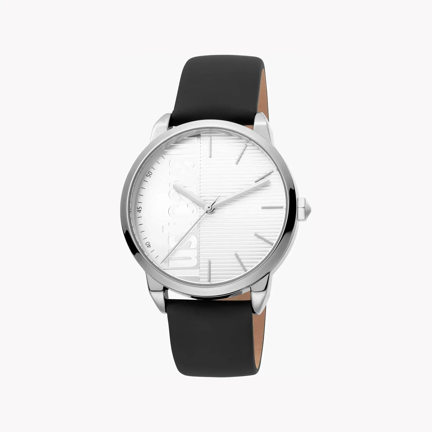 Just Cavalli Men's Silver Dial Watch, Black Leather Band | Jc1g079l0015 by JUST CAVALLI