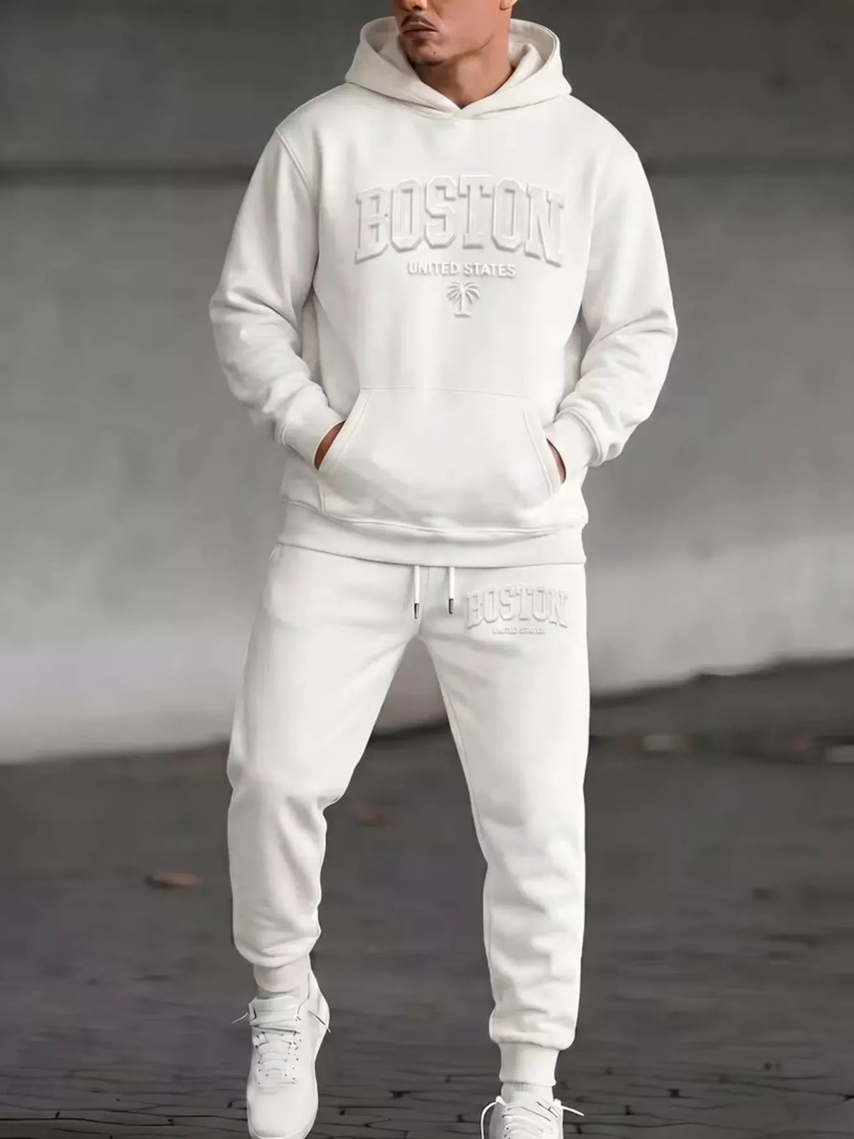 Men's Full Size Kangaroo Pocket Hoodie and Pants Set Plus Size by Trendsi