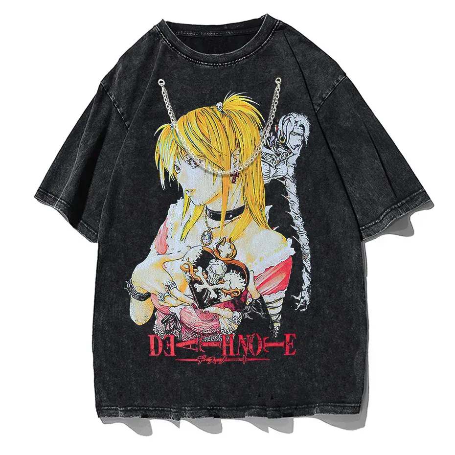 Harajuku Black Source T-Shirt Men Hip Hop Vintage Anime Graphic Oversized Cotton Tee by Vimost Shop