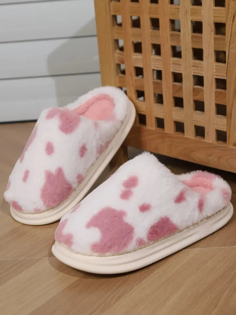 Animal Print Faux Fur Slippers by Partner Label