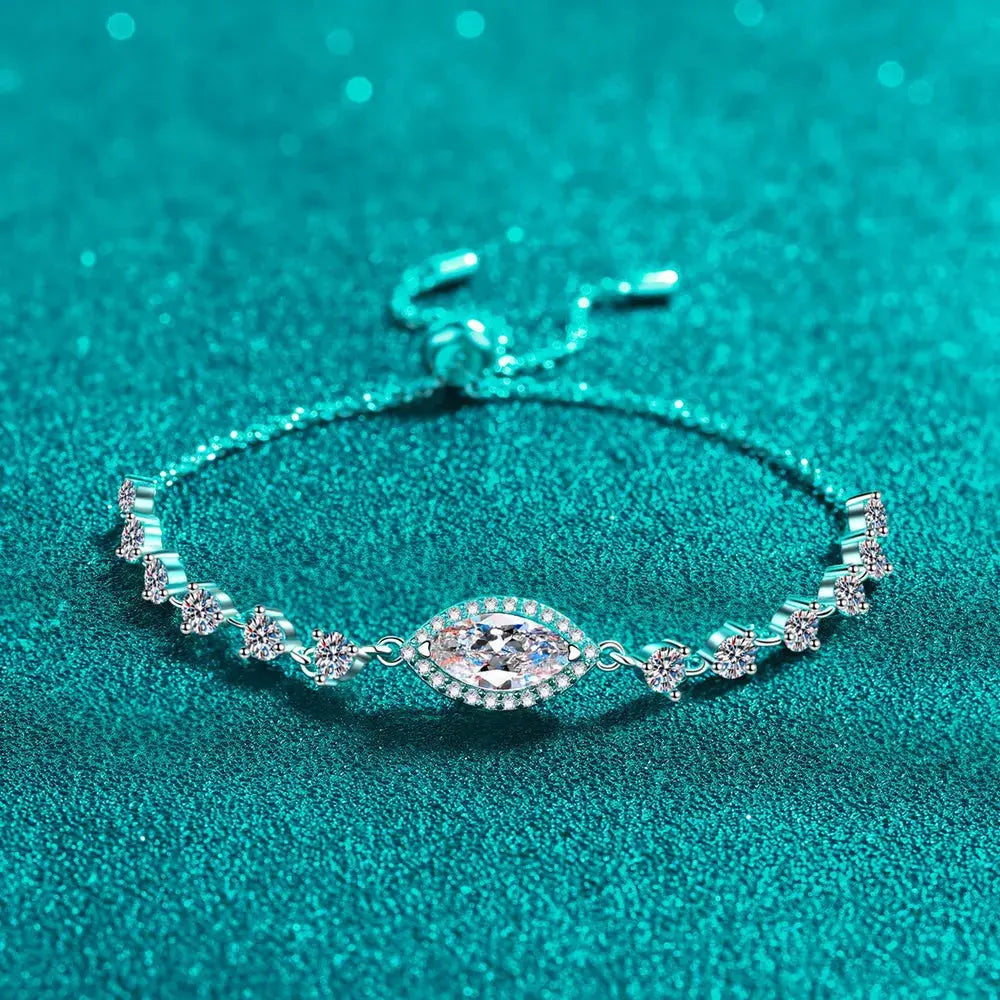 1 Carat Moissanite 925 Sterling Silver Bracelet by Partner Label
