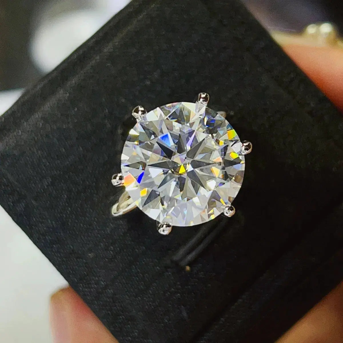 10 Carat Moissanite 925 Sterling Silver Ring by Partner Label