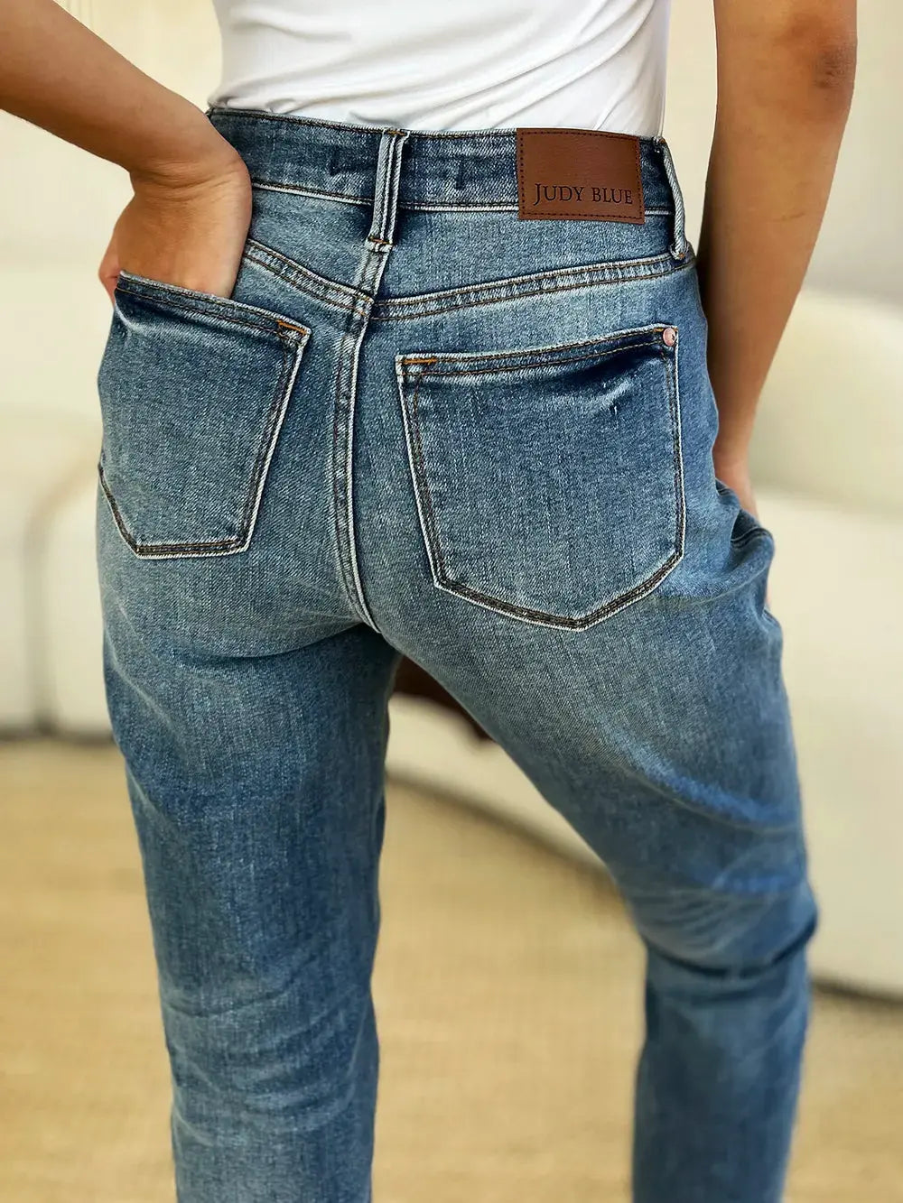 Judy Blue Full Size Mid Rise Rigid Magic Release Hem Jeans by Judy Blue