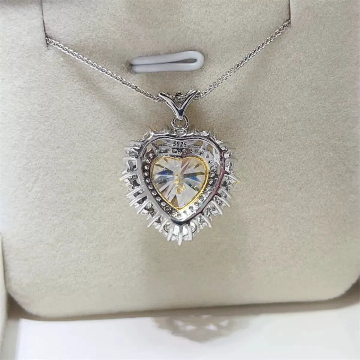 5 Carat Moissanite 925 Sterling Silver Necklace by Partner Labels