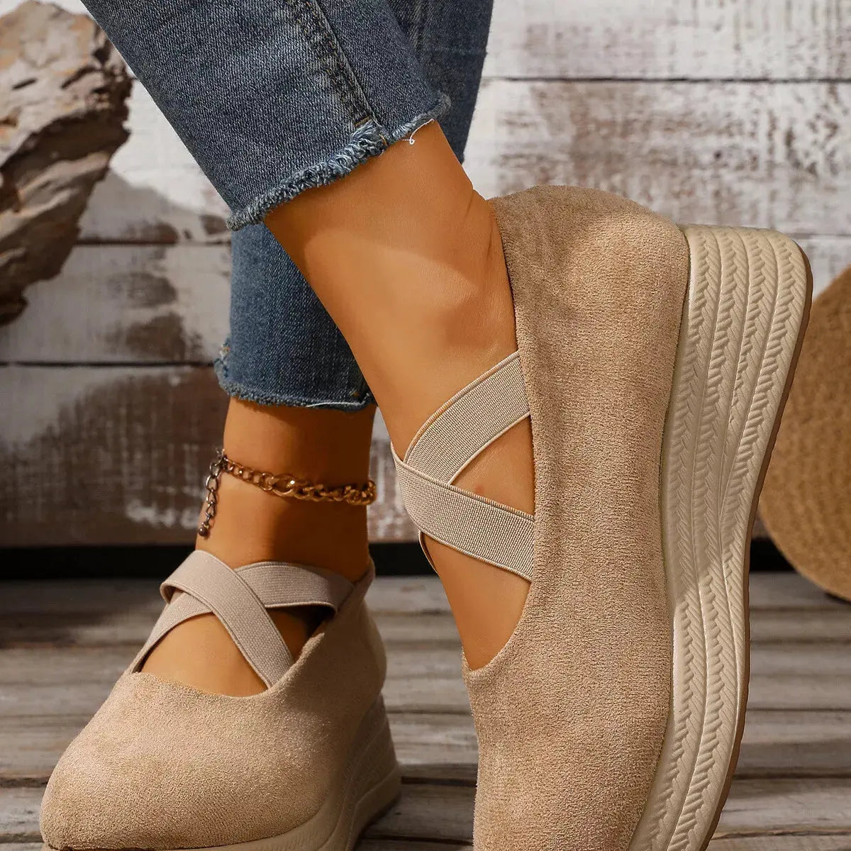 Crisscross Wedge Slip-Ons by Partner Label