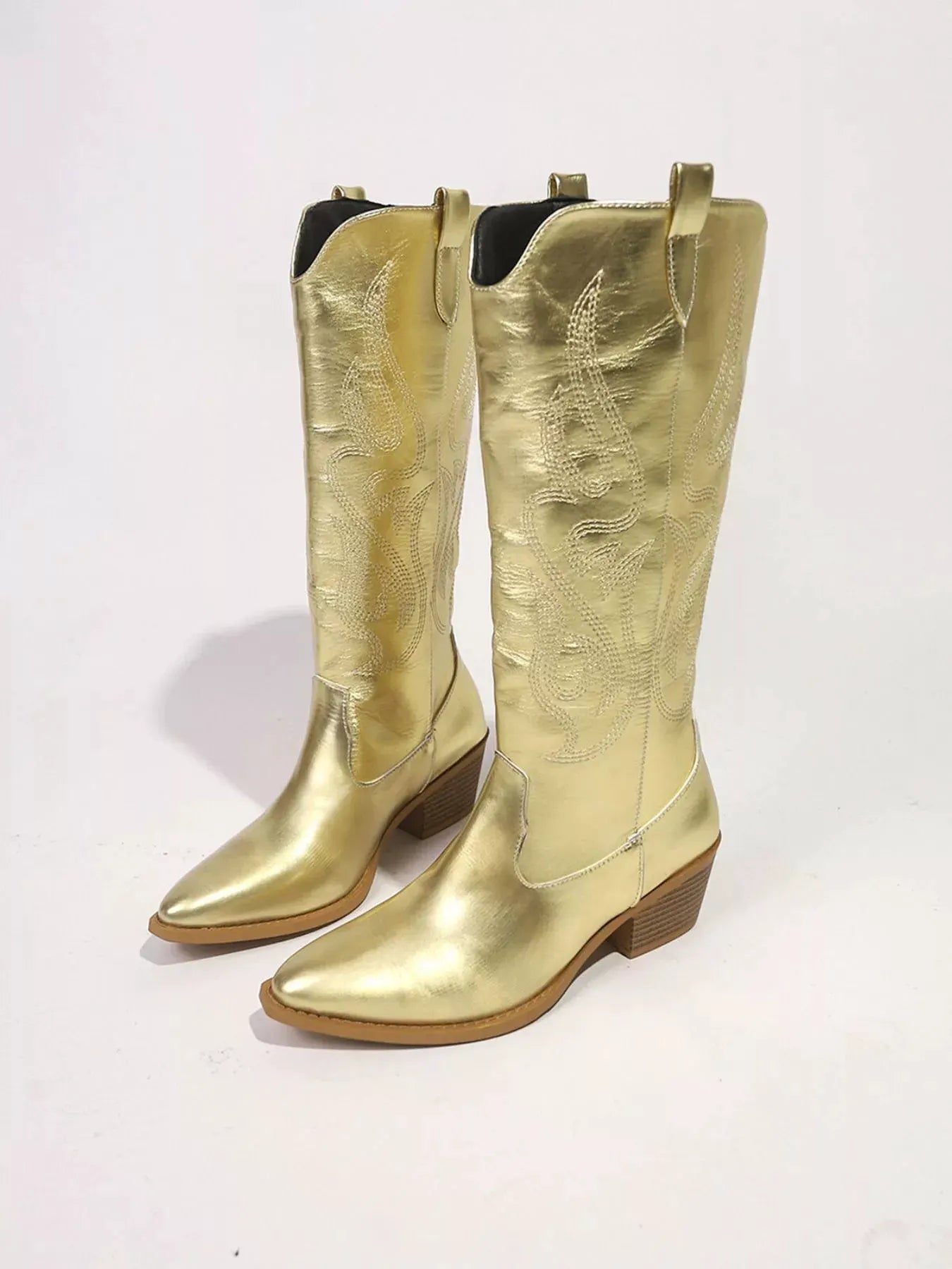 Point Toe Block Heels Boots by Partner Label