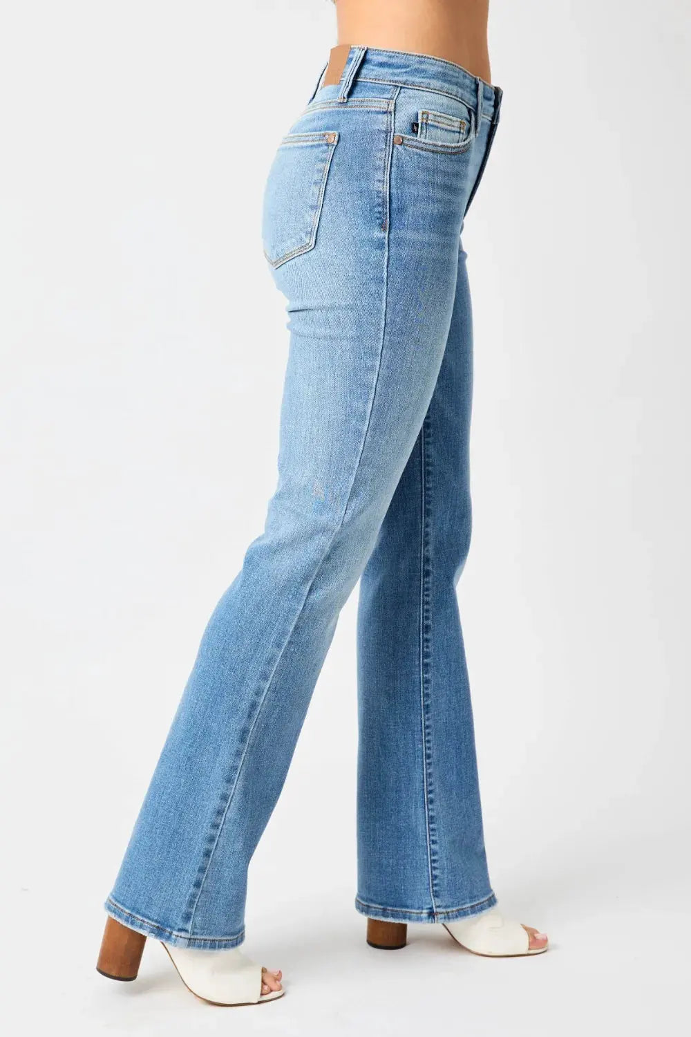 Judy Blue Full Size Mid-Rise Waist Straight Jeans by Judy Blue