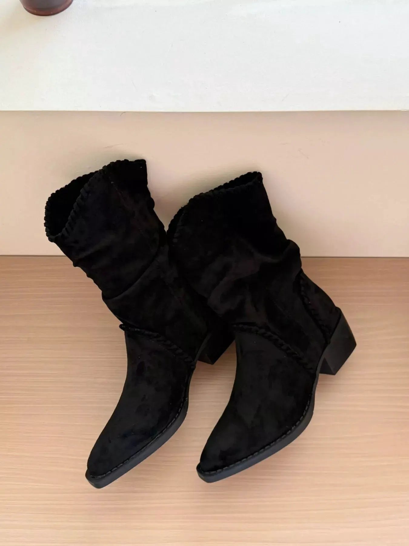 Point Toe Block Heels Boots by Partner Label