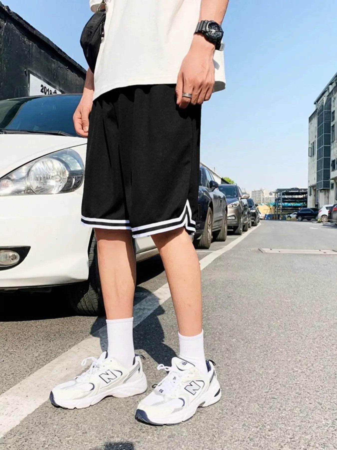 Men's Plus Size Drawstring Striped Shorts by Trendsi