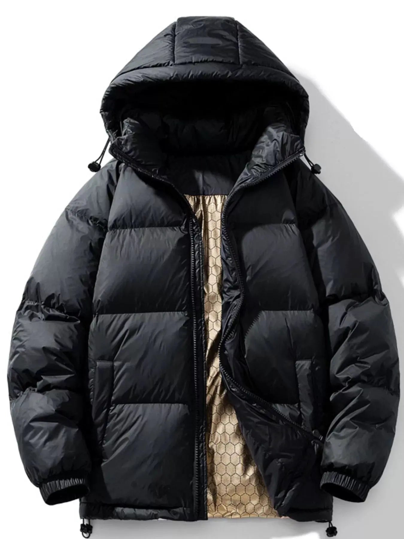 Men's Full Size Zip Up Warm Padded Hooded Puffer Jacket Plus Size by Partner Label