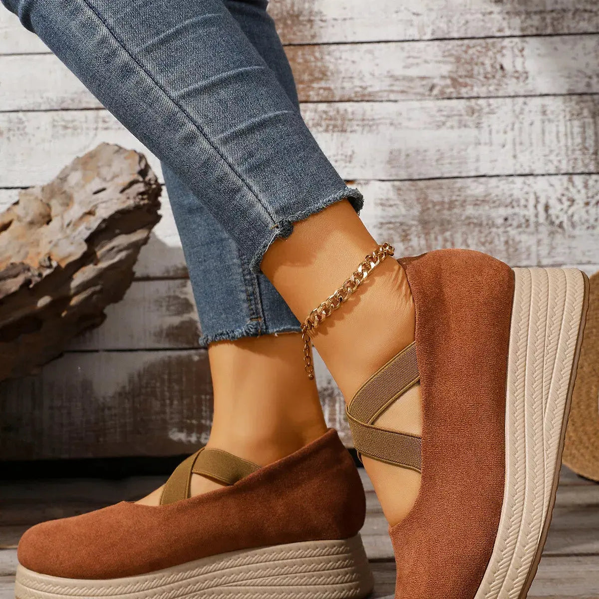 Crisscross Wedge Slip-Ons by Partner Label