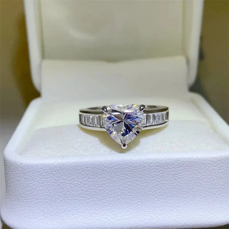 3 Carat Moissanite 925 Sterling Silver Ring by Partner Label