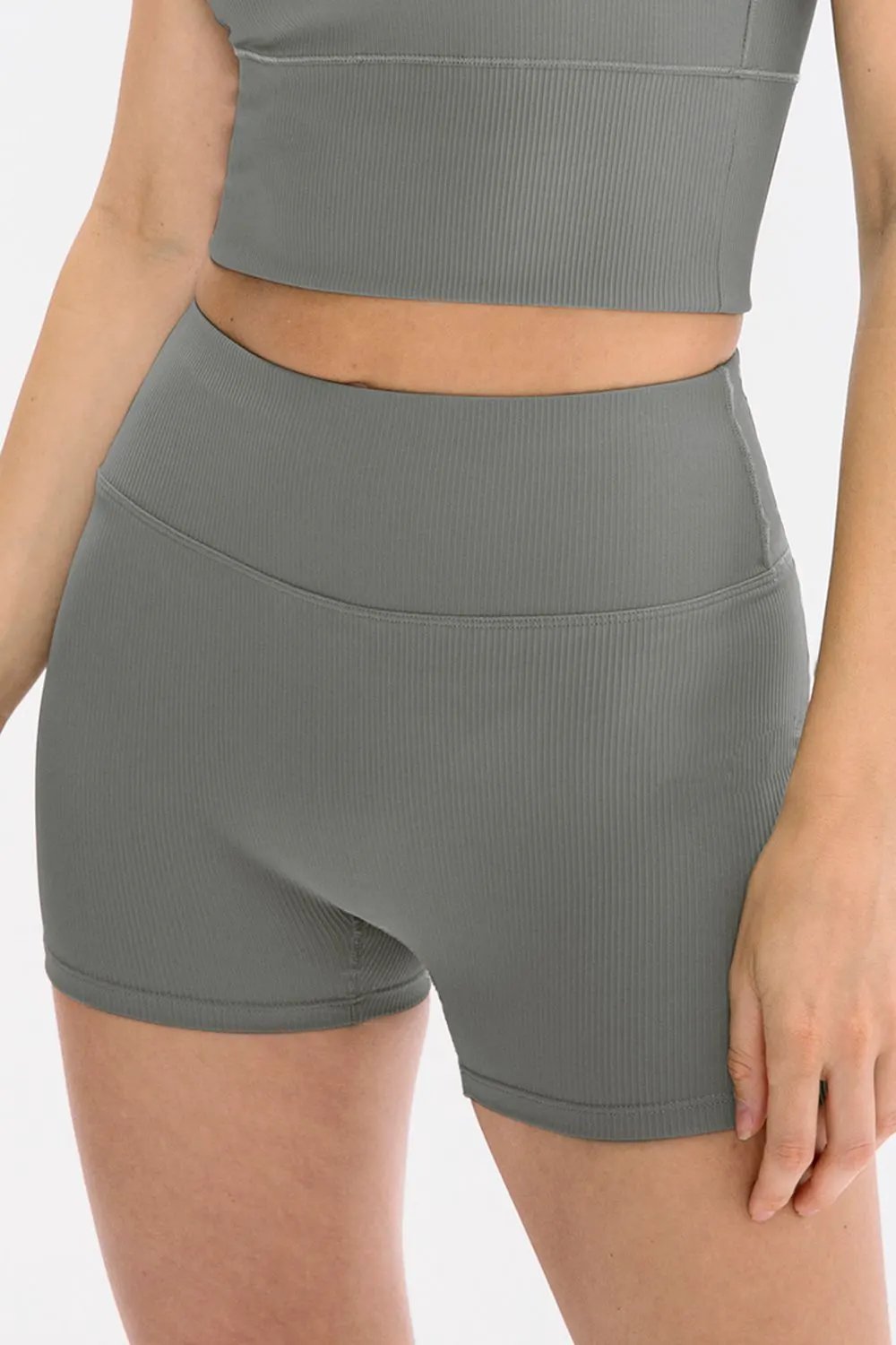 Slim Fit Wide Waistband Sports Shorts by Partner Label
