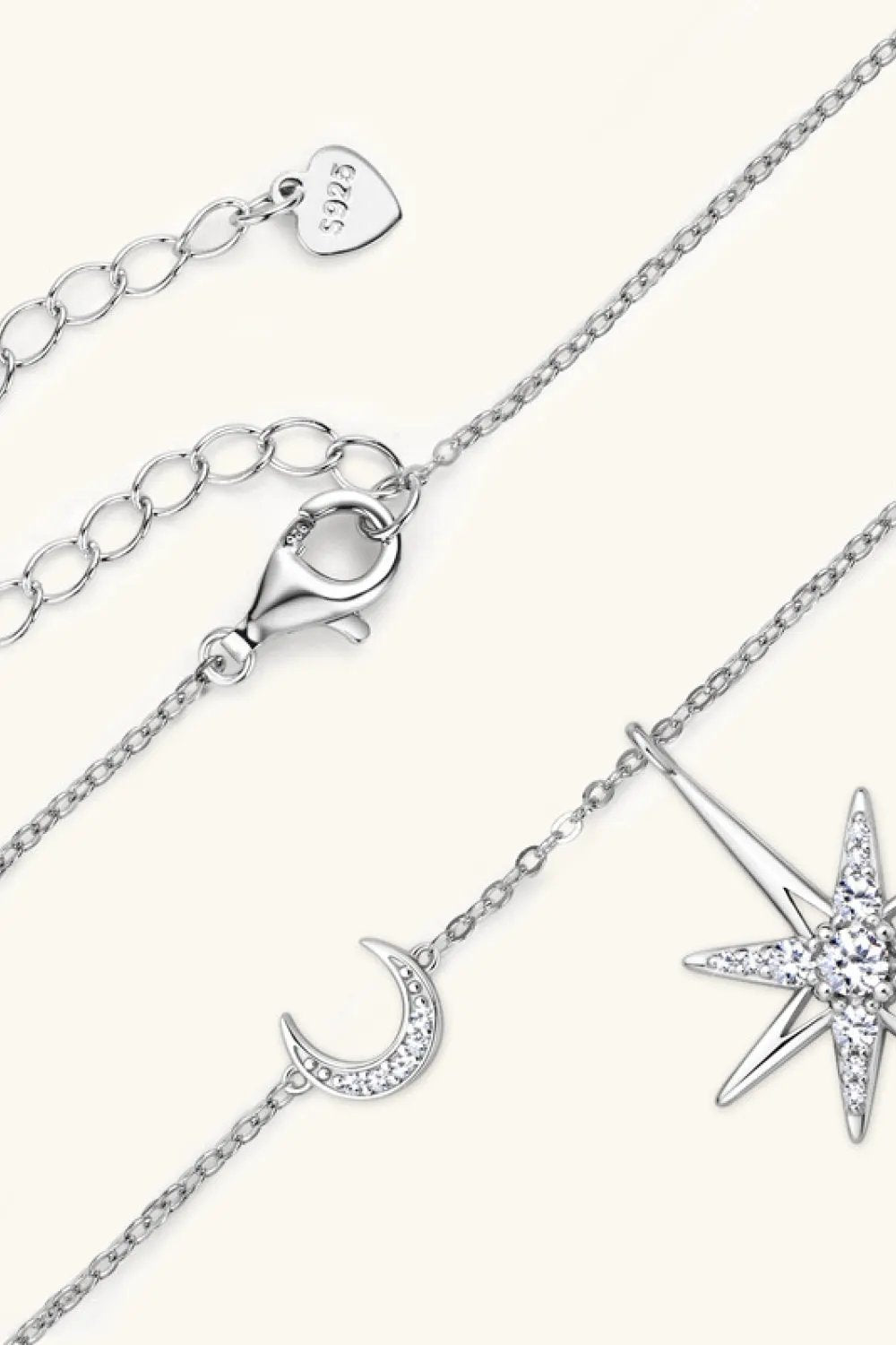 Moissanite 925 Sterling Silver Necklace by Partner Label