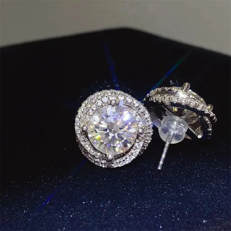 6 Carat Moissanite 925 Sterling Silver Earrings by Partner Label