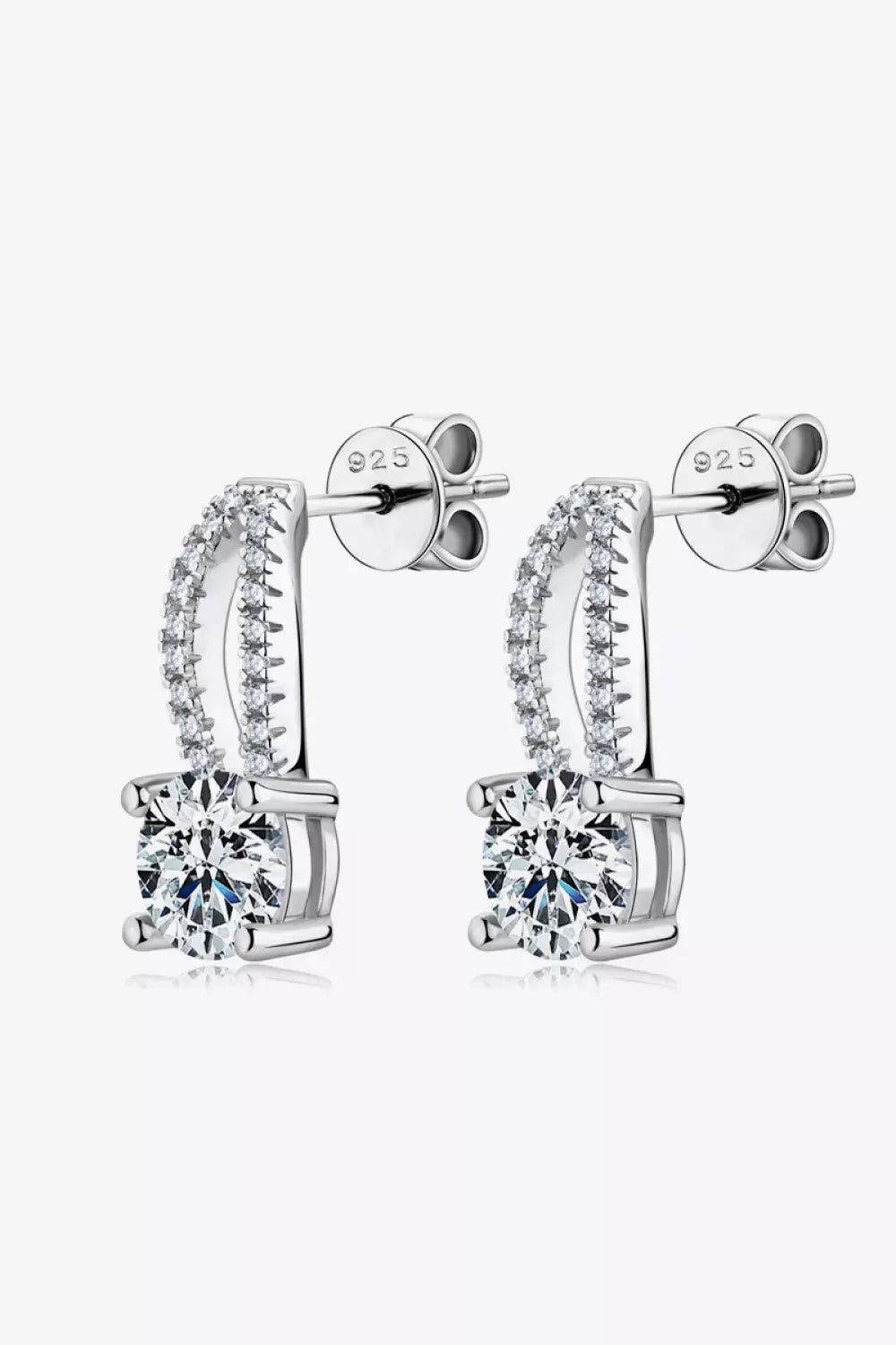 1 Carat Moissanite 925 Sterling Silver Earrings by Partner Label