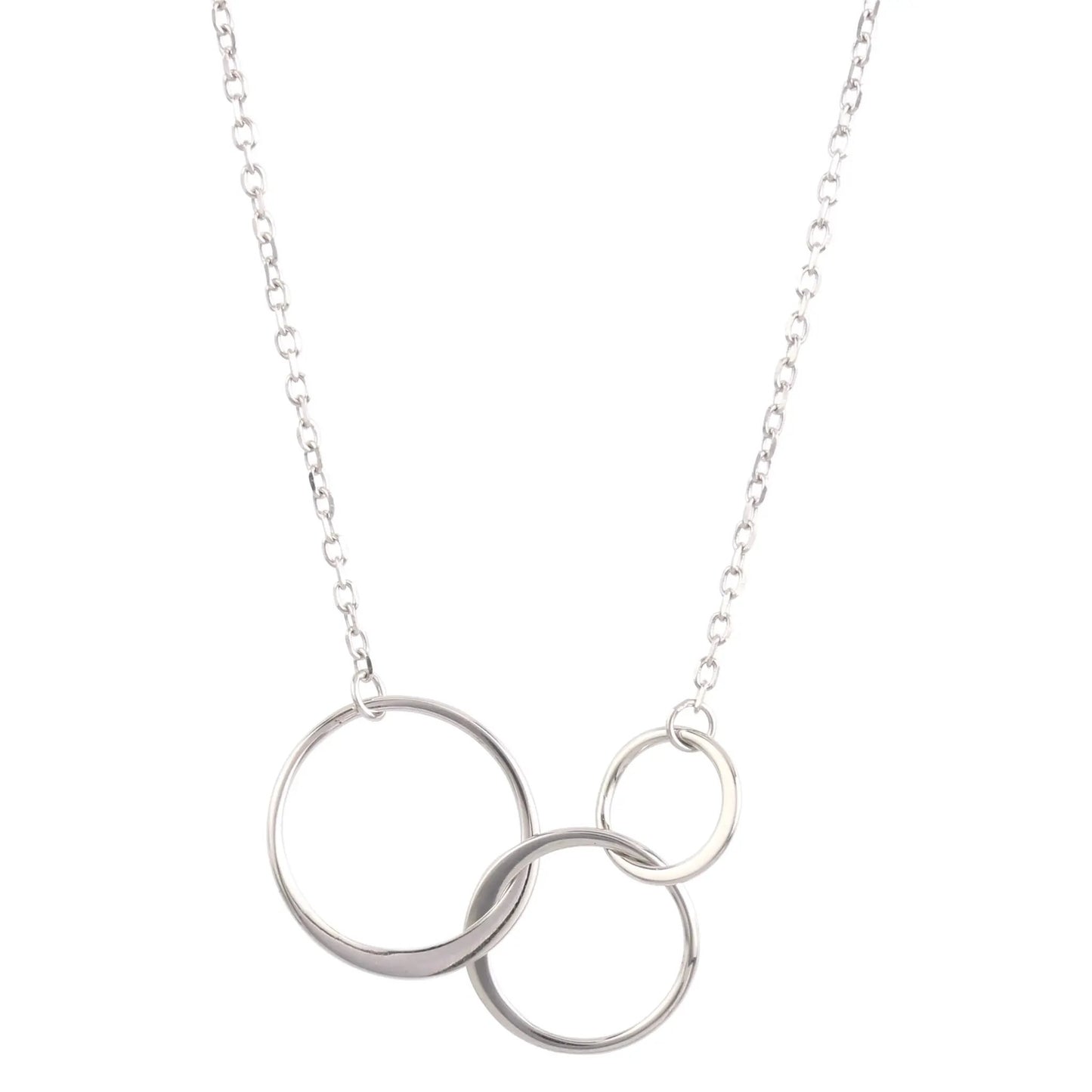 Three Circle Pendant Necklace - Interlocking necklace by Nichestar