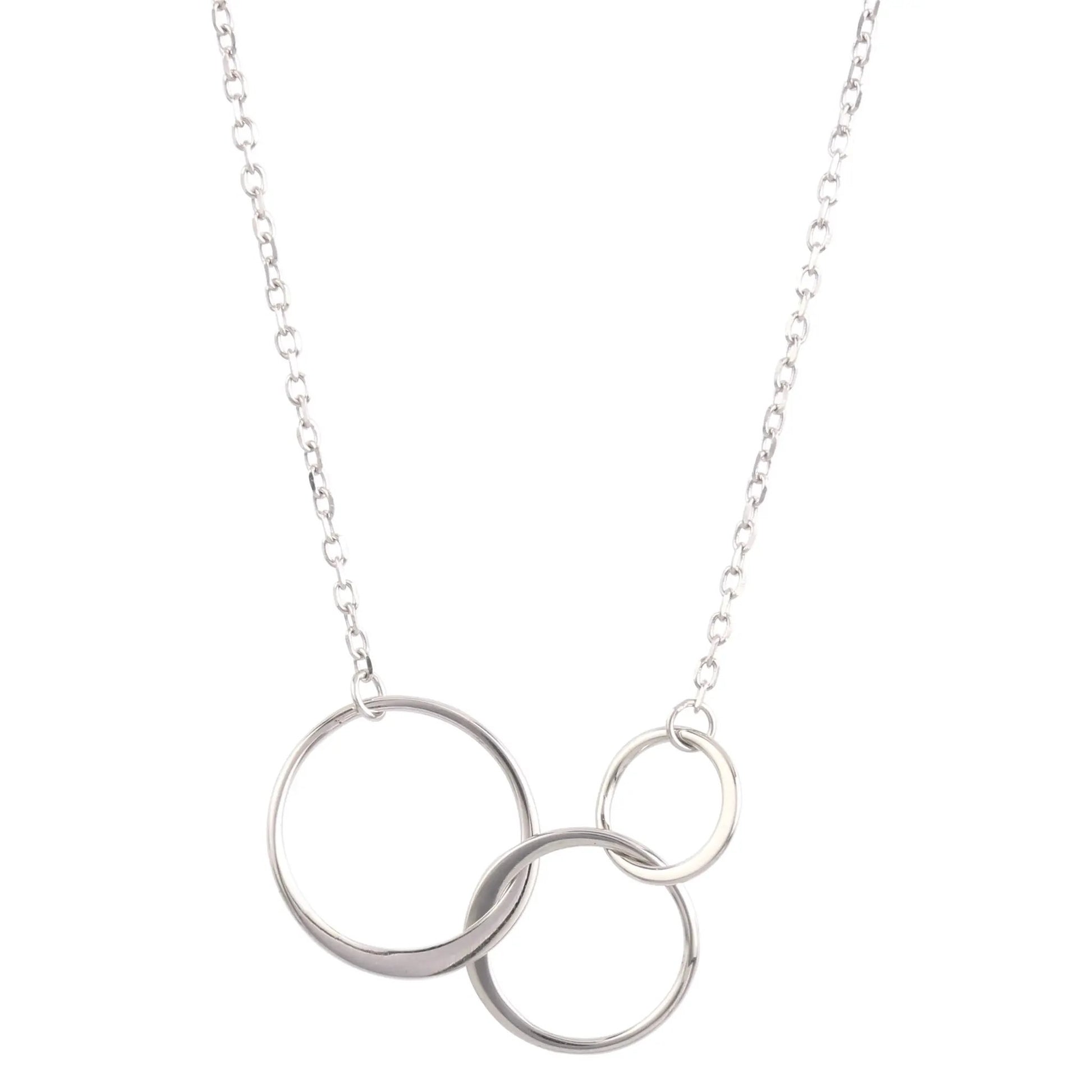 Three Circle Pendant Necklace - Interlocking necklace by Nichestar